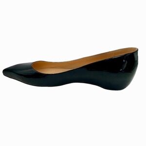 Black Patent Pointed Toe Low Wedge Heels Flats Women Sz 15 EU 46 Dress‎ Shoes